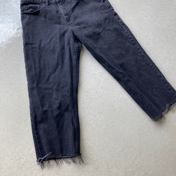 RALPH LAUREN black cropped fray hem jeans size 10 - Picture 11 of 16